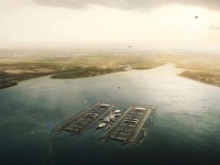 Future: Un aeroporto galleggiante per Londra - Quattro piste ancorate al fondale sull'estuario del Tamigi, aliscafi e turbine marine: e' la proposta visionaria dello studio Gensler
